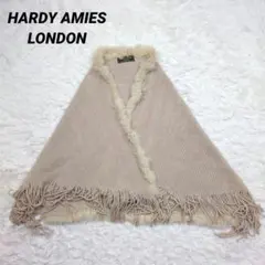 HARDY AMIES LONDON ケープ 羽織 フリンジ フェイクファー