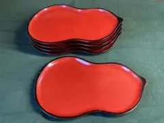 天然木漆器　銘々皿5枚組　ほぼ新品同様