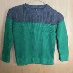 babyGAP 110cm コットンニット グレー グリーン