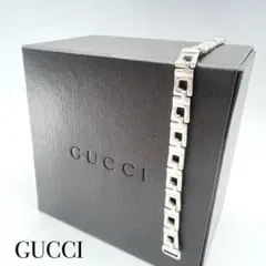 【希少】GUCCI グッチ ロゴ Gリンク スクエア ブレスレット 925