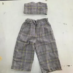 petit main チェック柄 セットアップ 100