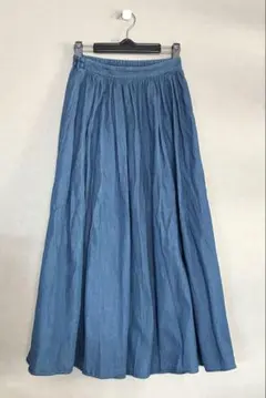 【美品】GLACIER ライトデニム　ロングフレアスカート　size S