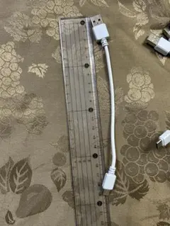 USBケーブルCタイプ　約20cm ライトグレー　5本セット②