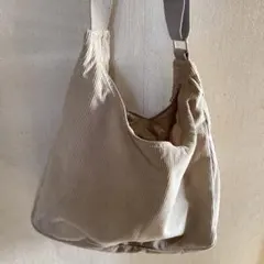 コーデュロイ ベージュ ショルダーバッグ