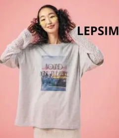 LEPSIM 袖レースレイヤード長袖Tグレーのサムネイル