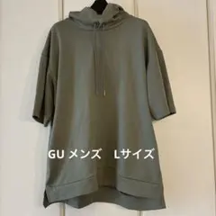 GU パーカー　半袖シャツ　カーキー　メンズのサムネイル