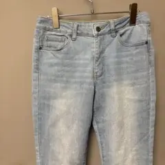 ハニーズ　テーパードシルエットデニムパンツ(M)ライトブルー　ストレッチ