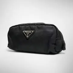 美品 PRADA ポーチ ナイロン ブラック 小物入れ 三角ロゴ 化粧ポーチ