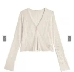 シアーリブニットショート丈カーディガン［sd071］
