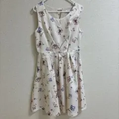 dazzlin フラワープリント ノースリーブ ワンピース