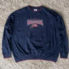 MC SPORT　長袖ロゴ刺繍スウェット　トレーナー　ネイビー　XXLサイズ
