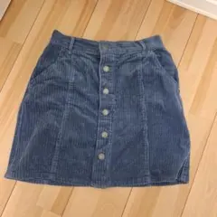 コーデュロイ タイトスカート レディースL 青