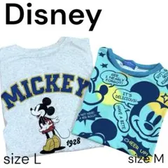 【Disney】 ディズニー ミッキーマウス Tシャツ M L リメイク 半袖のサムネイル