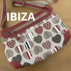 IBIZA イビサ ショルダーバッグ リネン×レザー