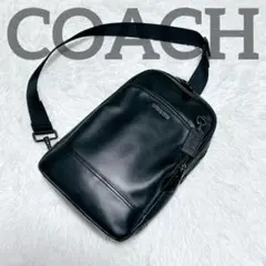 COACH コーチ チャーム付き グラハム ボディバッグ ブラック レザー 黒