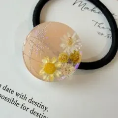 レジンヘアゴム ドライフラワー ピンクの花束/ポニーフック可能 - メルカリ