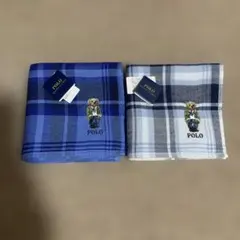POLO ベア刺繍 タオルハンカチ 2枚セット
