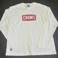 CHUMS ロゴプリント 長袖Tシャツ ホワイト