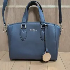 FURLA 2way ショルダーバッグ グレー サフィアーノレザーのサムネイル