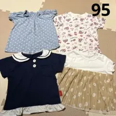 半袖Tシャツ　４枚　女の子　夏服　西松屋　保育園着　花柄　マリン　アンパンマン