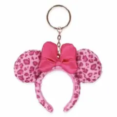 ディズニーカチューシャキーホルダー ピンクヒョウ柄