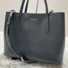 極美品 ケイトスペードニューヨーク トートバッグ 2way A4可 黒 レザー