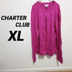 カーディガン 【XL】 ピンク レディース 古着 CHARTER CLUB