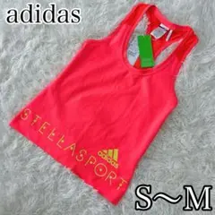 adidas 新品タグ付　タンクトップ ネオンピンク S〜M トレーニング ジム
