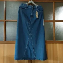 無印良品　デニム　Aラインスカート　婦人　ライトブルー　XL　ウエスト73-79