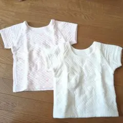 ベビー肌着 冬用　2枚セット サイズ70 ホワイト・ピンク