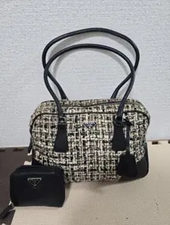 美品 PRADA プラダ ツイード ハンドバッグ ミニバック 2025年最新】プラダ ツイード バッグの人気アイテム - メルカリ