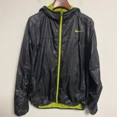 Nike ナイキ 裏メッシュ フード付きウィンドブレーカー ブラック/ライムXL