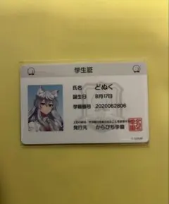 カラフルピーチ　どぬくさん　パラダイス2025 学生証