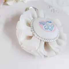 ふわふわシフォン マタニティマークキーホルダー 妊娠 出産 ホワイト マタニティ