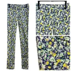 花柄　レギンスパンツ　ストレッチ　レギパン