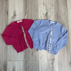 SHIPS シップス ベビー 女の子 長袖 カーディガン 水色 ピンク 2着