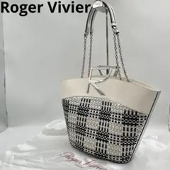 ロジェヴィヴィエ　R金具　2wayトートバッグ　チェーンショルダー　ホワイトのサムネイル