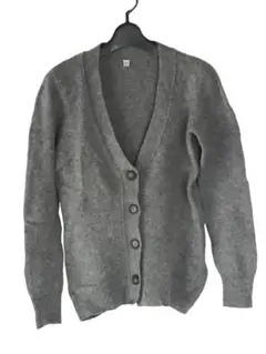ユニクロ　ラムウール100% カーディガン グレー