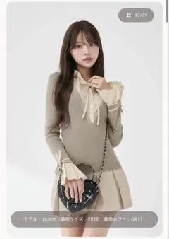 Darich シャツドッキングプリーツミニワンピース