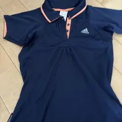 adidas climalite ポロシャツ S ネイビー/オレンジ