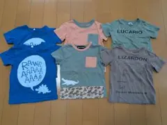 恐竜・ポケモンなど 双子 半袖Tシャツ 6枚セット 110cm