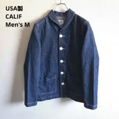 美品 USA CALIF デニムカバーオール ウォバッシュストライプ 短丈のサムネイル