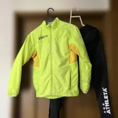 ATHLETA 蛍光イエロー 150 ウィンドブレーカー 上下セット