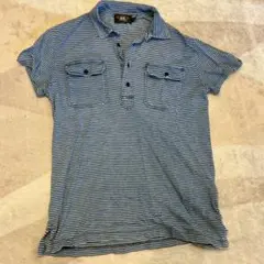 RRL ダブルアールエル ボーダー 半袖ワークポロシャツ Sのサムネイル
