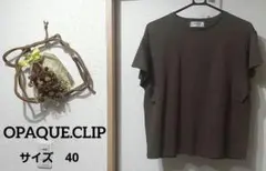 【OPAQUE.CLIP】シルキーコットンフリルスリーブカットソー ブラウンのサムネイル