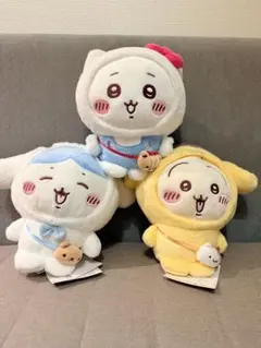 치이카와 × 산리오 캐릭터 우사기 하치와레 봉제인형 3종 세트