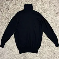 JOHN SMEDLEY タートルネック ハイゲージニット セーター 紺 - メルカリ