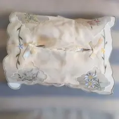 花柄刺繍ティッシュボックスカバー