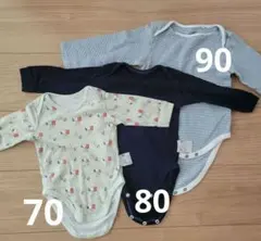 ユニクロ ロンパース 長袖 ボディスーツ 肌着 70 80 90 まとめ売り