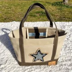 高島帆布（4号）トートバッグ星　М